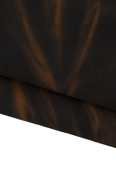 Pelle TYE DYE nero marrone, capra scamosciata effetto stropicciato, pellame morbido vintage
