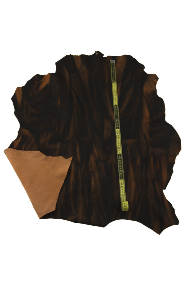TYE DYE leather skin, black brown...