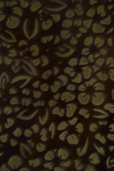 Pelle cavallino FLOREALE marrone beige, vitello pony stampa fiori per il fai da te