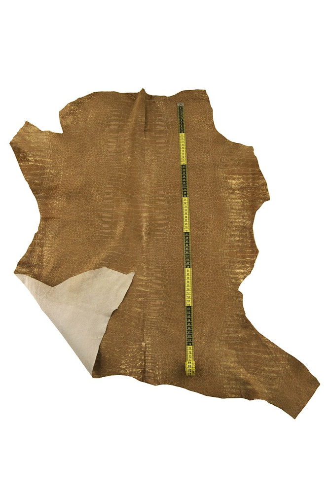 CROCODILE printed hair on leather...