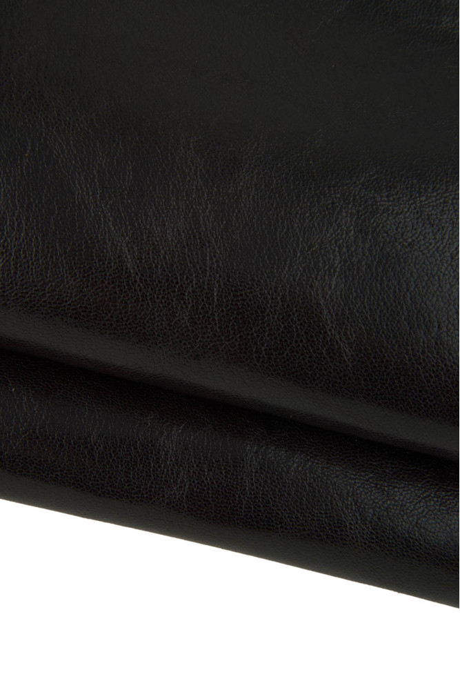 Dark BROWN leather skin, glossy...