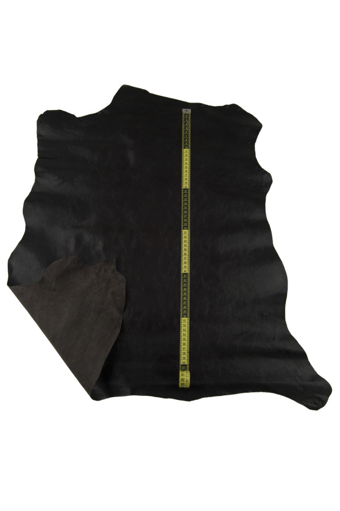 Dark BROWN leather skin, glossy...