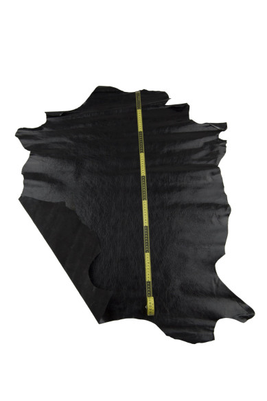 Pelle LUCIDA nera, capra sportiva stropicciata, pellame nero 1.1 - 1.3 mm per hobbisti