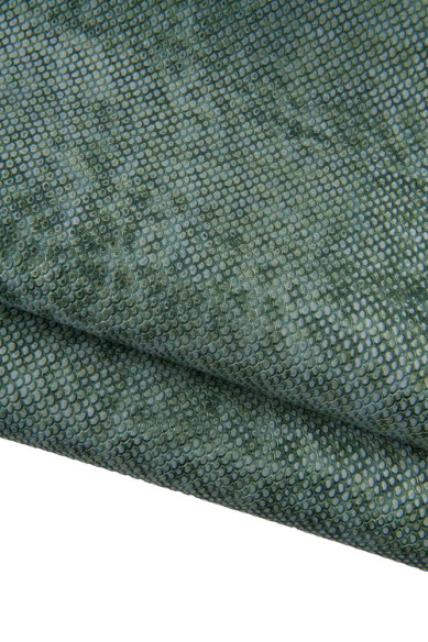 IRIDESCENT python printed leather hide, metallic REPTILE embossed calfskin, snakeskin for crafting