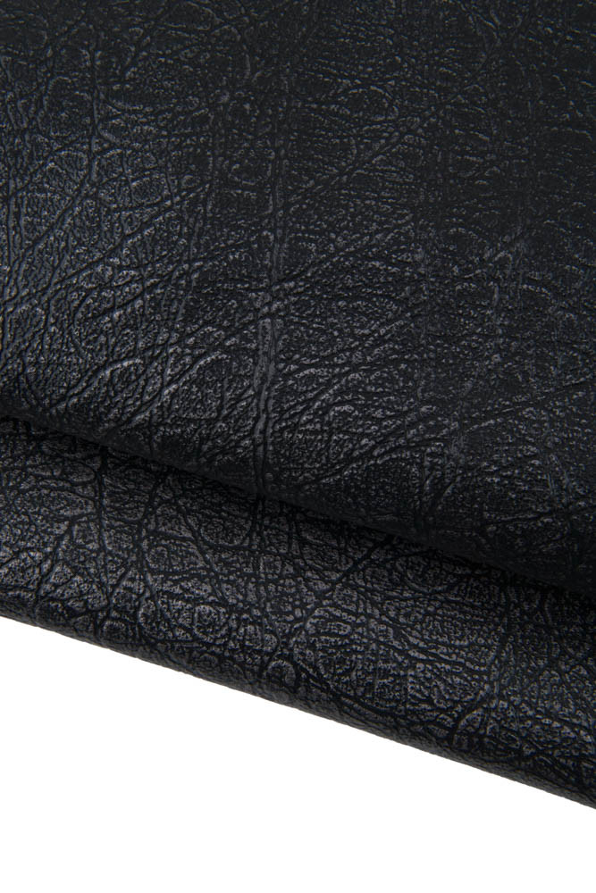 Pelle nero acciaio, capra...