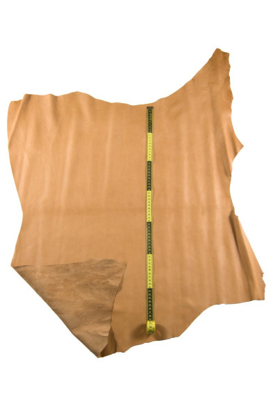 Pellame concia VEGETALE beige, vitello con leggera grana piccola, pelle semi lucida morbida per hobbisti