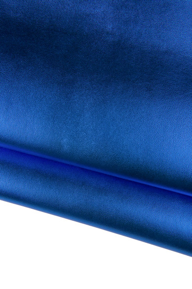 Bluette LEATHER skin, smooth metallic goatskin, electric blue soft hide for hobbyists 0.7 - 0.8 mm