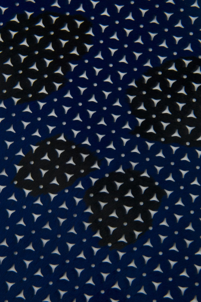 Bluette PIERCED hair on leather hide,...