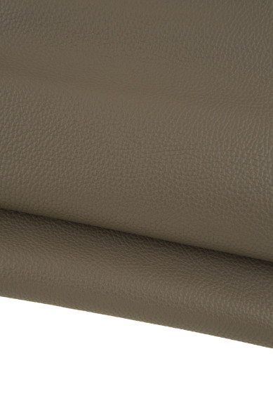 Vitello grana DOLLARO grigio, pellame stampato morbido, pelle classica grigia semi lucida alto spessore