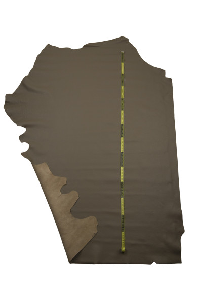 Vitello grana DOLLARO grigio, pellame stampato morbido, pelle classica grigia semi lucida alto spessore