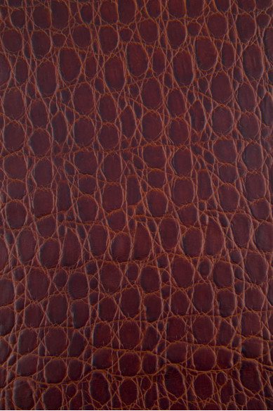 Pelle COCCODRILLO marrone rossiccio, pellame di vitello stampa animalier, semi lucido e morbido 0.8 - 1.0 mm