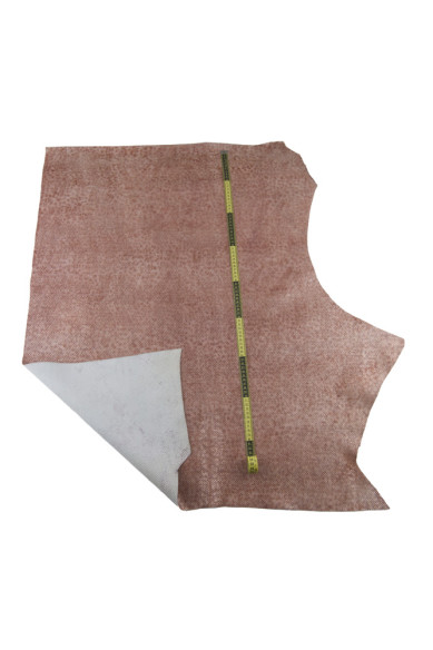 Metallic PYTHON leather hide, light gold and rust snake embossed calfskin, soft cowhide for DIY projects