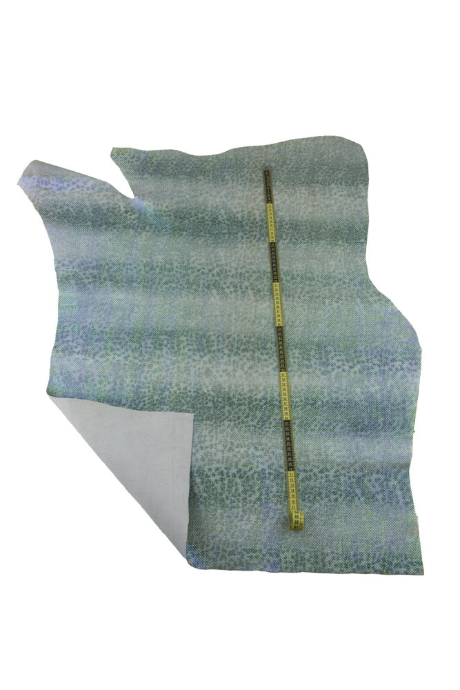 Green REPTILE embossed leather hide,...