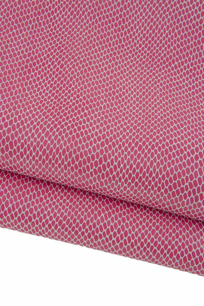 Pink PYTHON textured leather skin,...