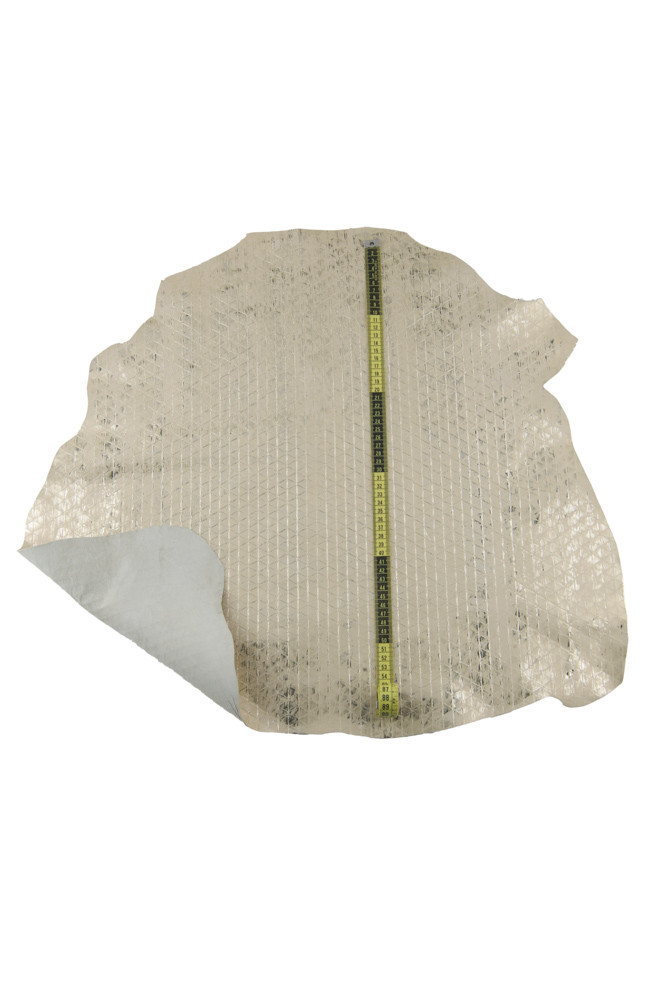 Light gold metallic leather hide,...