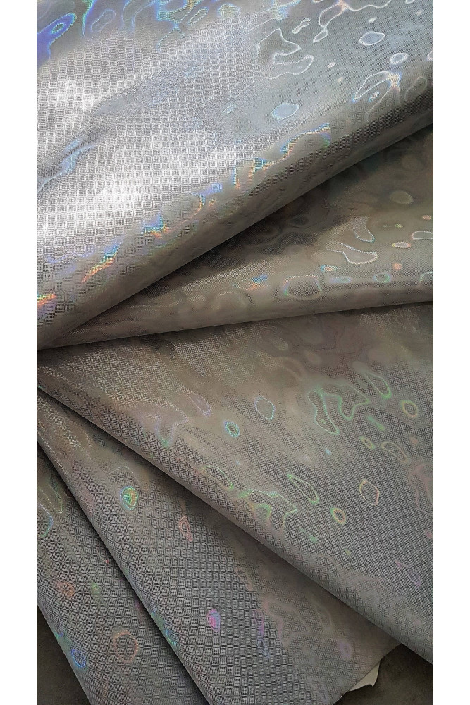 Pelle OLEOGRAFICA argento, capra...