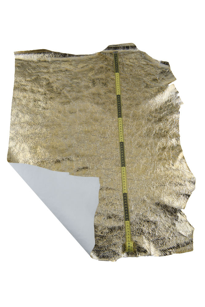 Gold CRACKLE printed leather skin,...