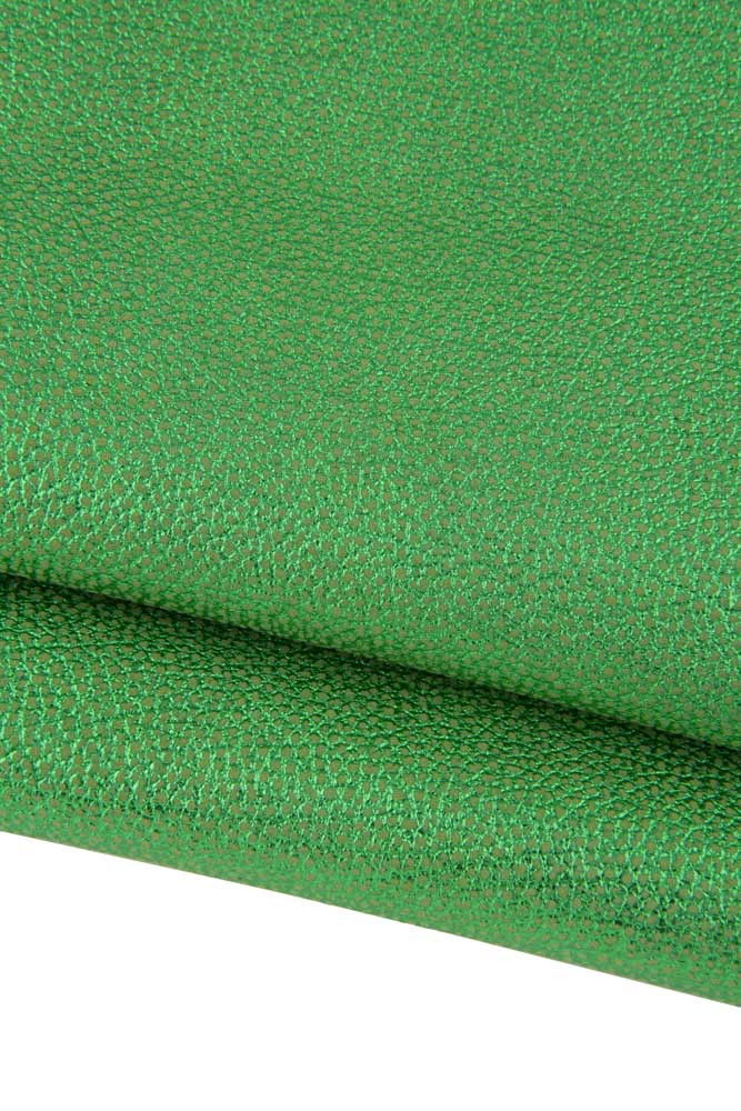 Pelle verde con GRANA, capra laminata...