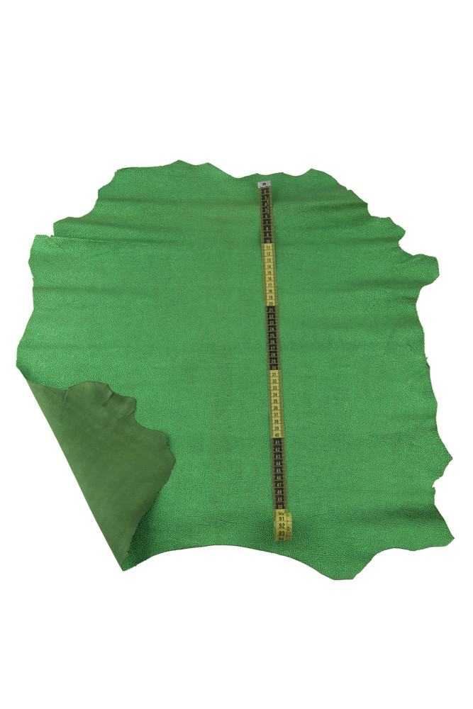 Green GRAINY leather skin, pebble...