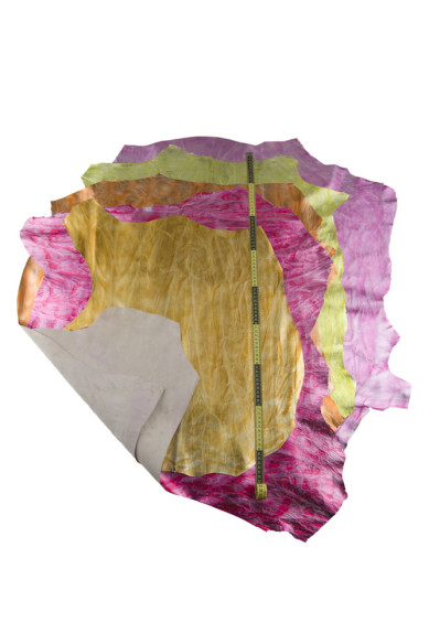 Metallic WRINKLED goatskin leather in bright and fluo neon colors, soft shaded hides for DIY projects
