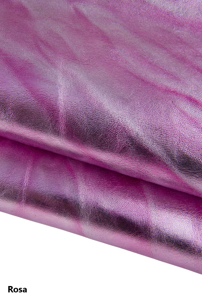 Metallic WRINKLED goatskin leather in...