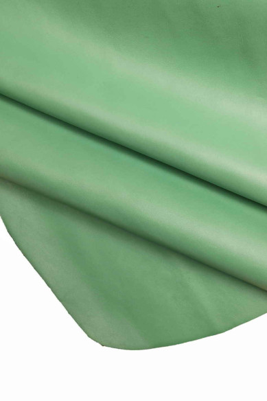 Turquoise smooth baby calf leather, natural vegetable tannned cowhide, aquamarine semi glossy calfskin B13487-TU