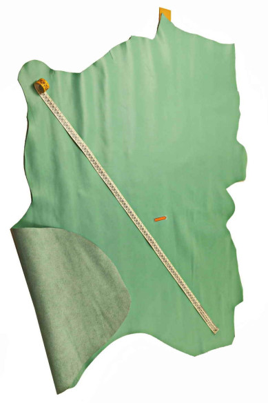 Turquoise smooth baby calf leather, natural vegetable tannned cowhide, aquamarine semi glossy calfskin B13487-TU