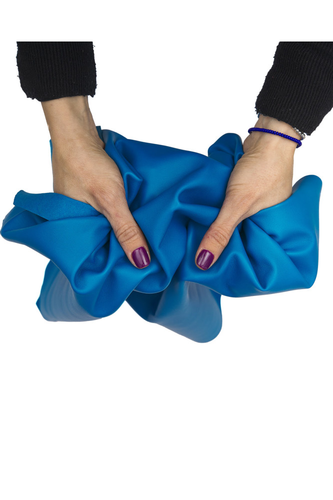 Light blue thin NAPPA leather hide,...