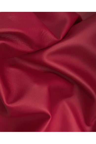 NAPPA rossa liscia semi lucida, pellame rosso morbido setoso per abbigliamento e hobbisti