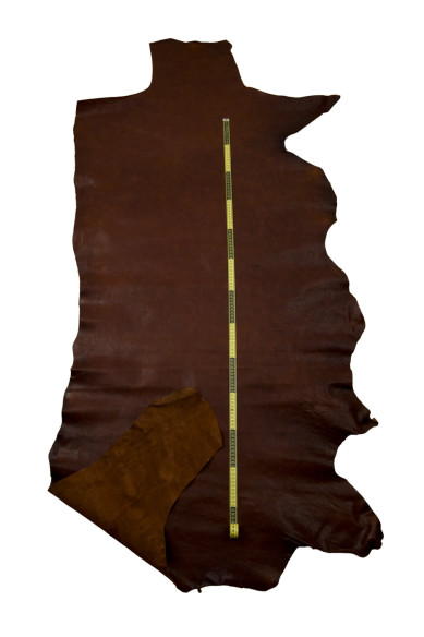 Vitello marrone concia VEGETALE, pelle sportiva naturale, pellame vintage effetto pull up 1.5 - 1.6 mm