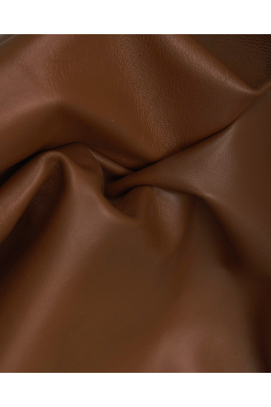 Pelle NAPPA marrone, pellame morbido lucido di agnello per abbigliamento effetto stropicciato