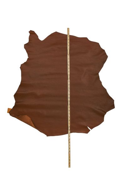 Brown NAPPA sheepskin, glossy soft lambskin hide, wrinkled leather for garments