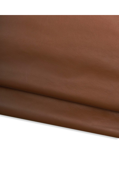 Brown NAPPA sheepskin, glossy soft lambskin hide, wrinkled leather for garments