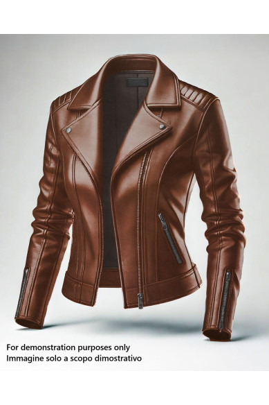 Brown NAPPA sheepskin, glossy soft lambskin hide, wrinkled leather for garments