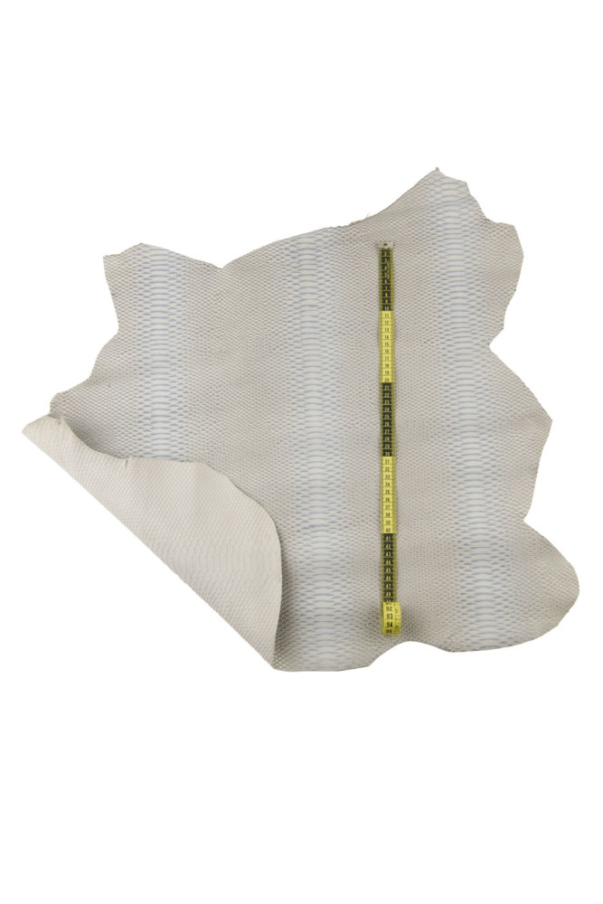 Grey REPTILE embossed leather skin,...