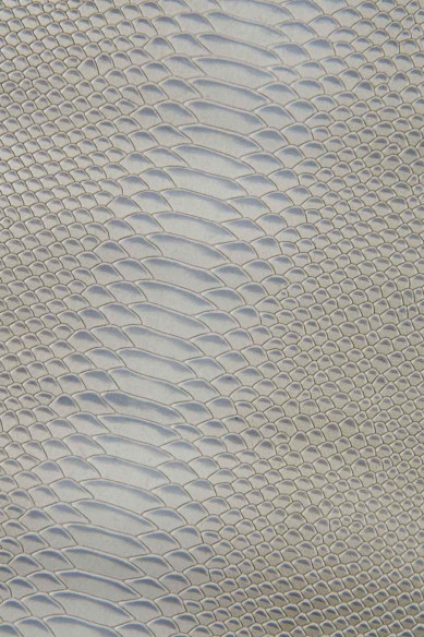 Pelle stampa RETTILE grigia, capra semi lucida motivo serpente pitone, pellame animalier grigio morbido
