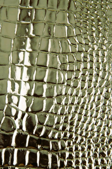 Pelle stampa COCCODRILLO platino, vitello laminato molto morbido, pellame per artigianato