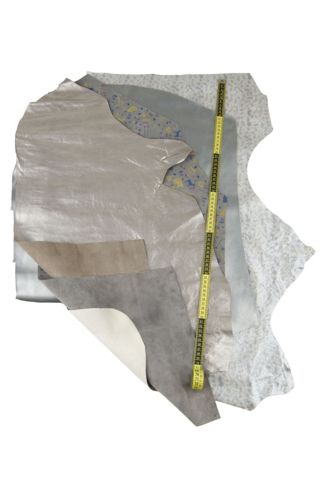 BOUNDLE of 4 grey steelmetal leather...