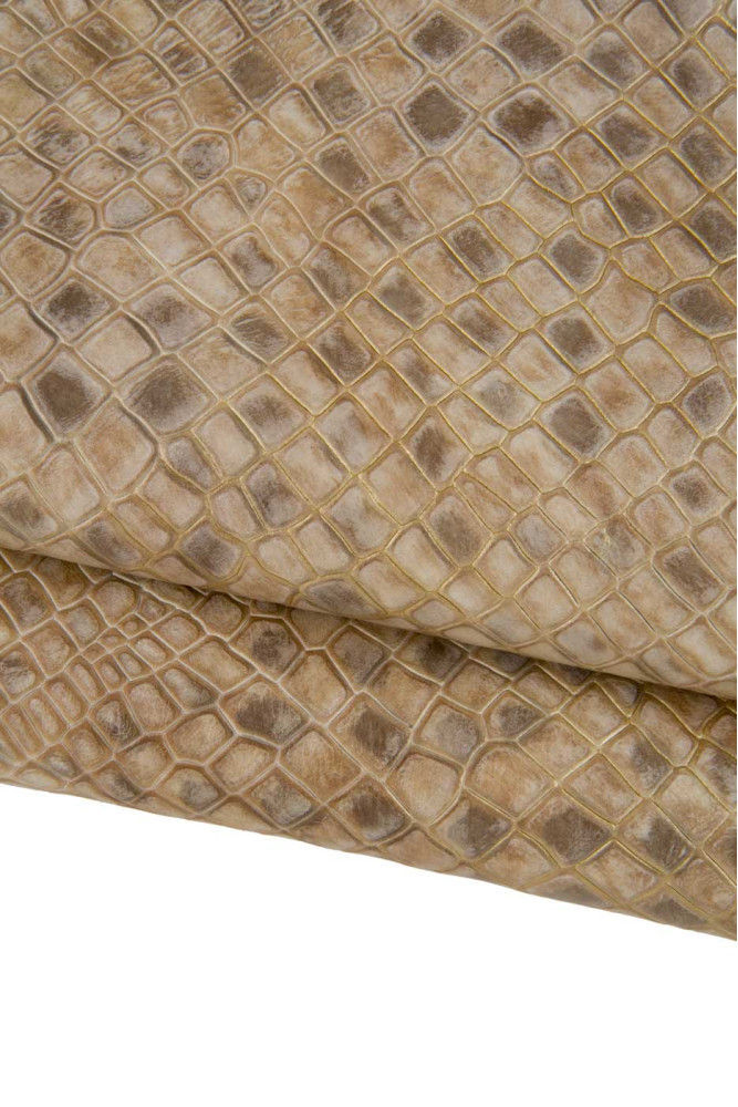 LOTTO di 2 pelli oro beige, nappa...