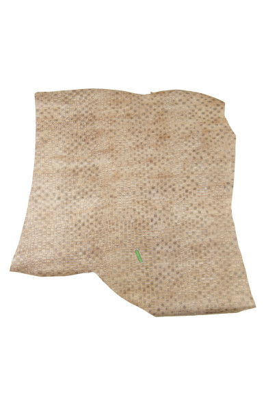 BOUNDLE of 2 gold beige leather hides, pearlized metallic goatskin and crocodile embossed calfskin for crafting