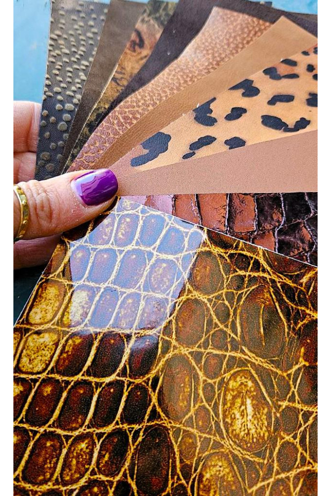 10 Selected leather scraps, TAN and...