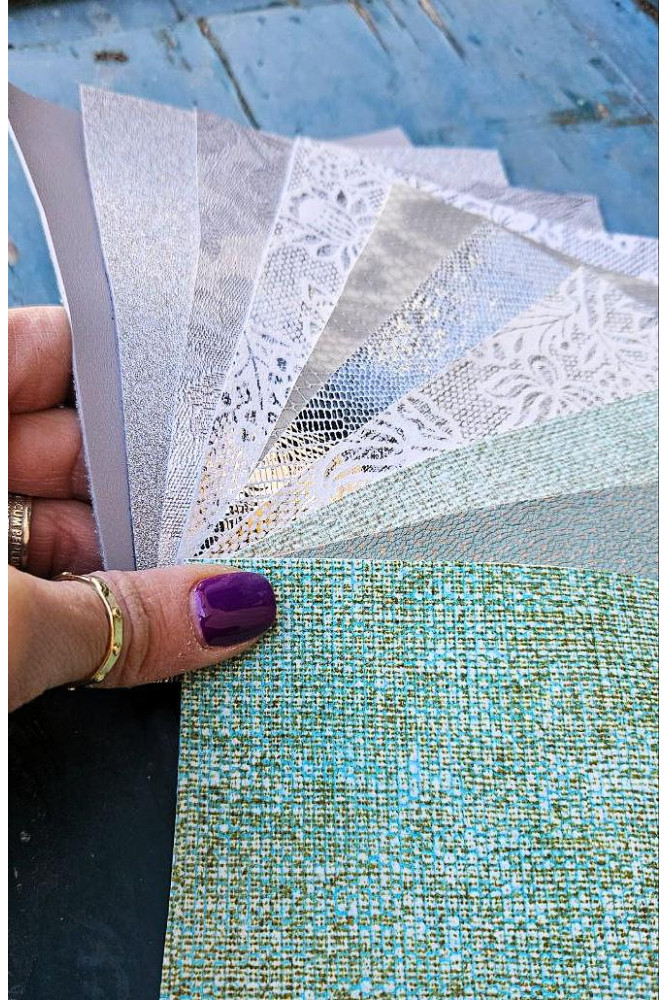 10 Selected leather scraps, various...