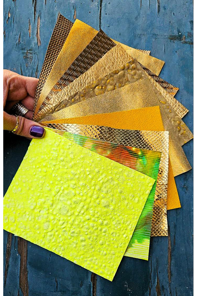 10 Ritagli di pellami unici...