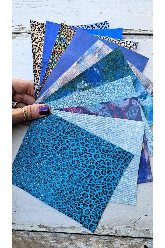 10 Ritagli di pellami unici...