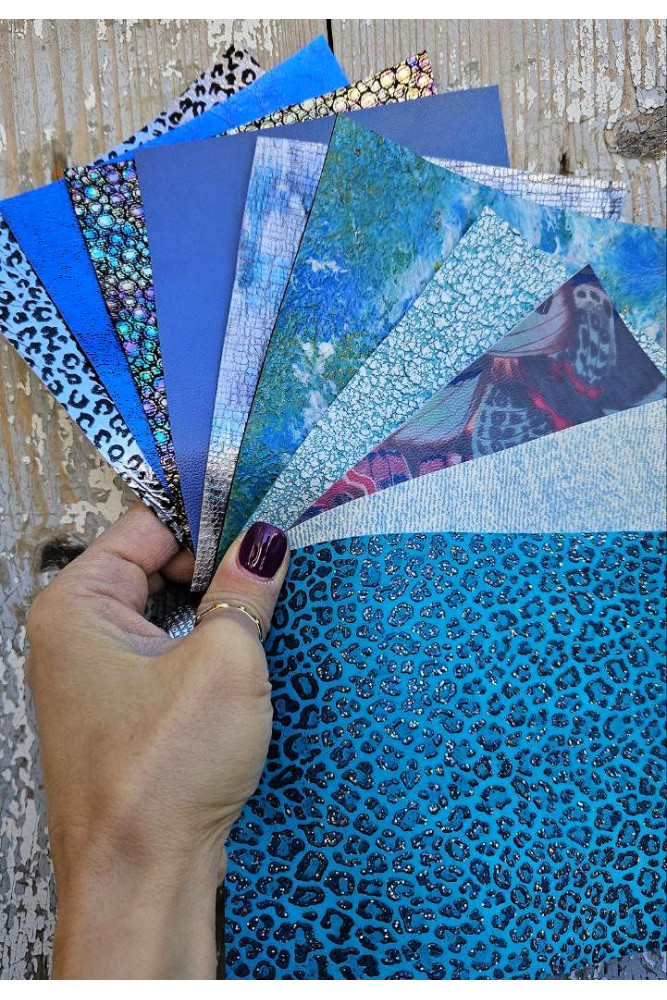 10 Ritagli di pellami unici...