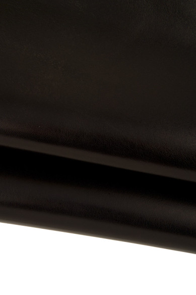 2 black COMBINATED leather skins for diy projects, smooth nappa sheepskin and printed goatskin