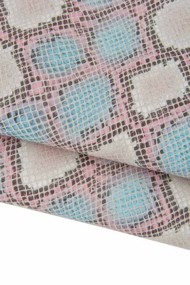 BUNDLE of pink beige leather skins, solid color, metallic, printed matching hides