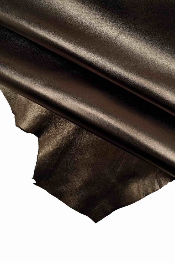 GUNMETAL leather skin, smooth SPARKLE...