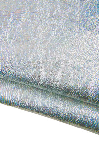 Silver IRIDESCENT leather...