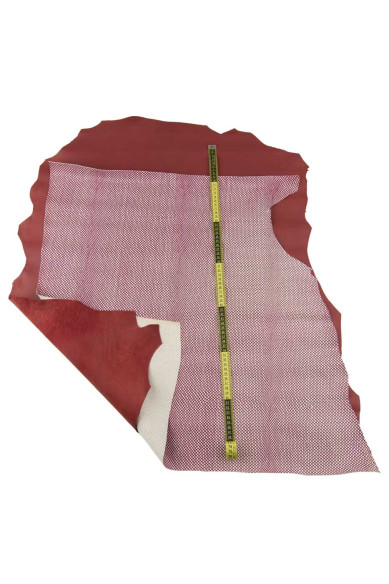 Set 2 PELLI rosso scuro, pelle di nappa liscia abbinata a capra stampa rettile come da foto